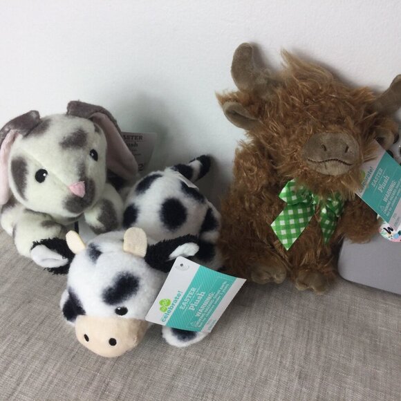 Lot of 3 Way to Celebrate Easter Small Shaggy Bull & Lying Cow Stuffed Plush Toy - Picture 2 of 10
